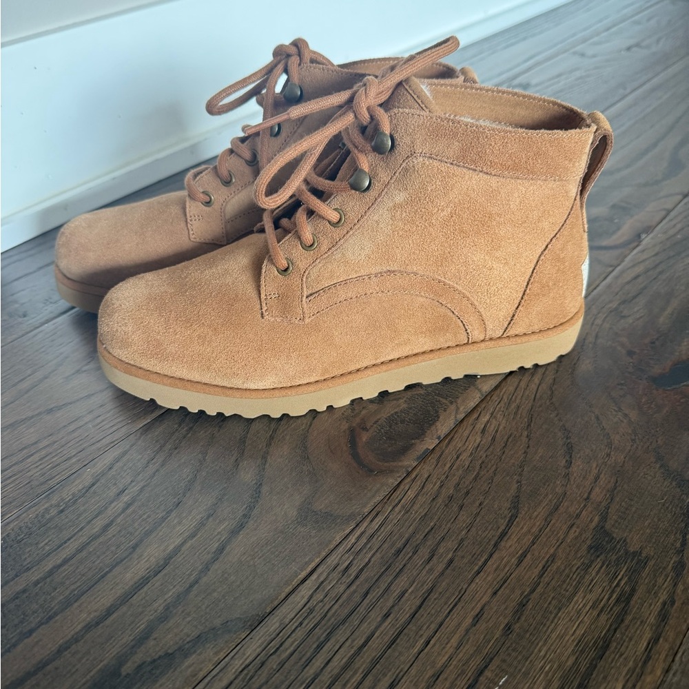 Ugg Lace-Up Ankle Booties in Tan